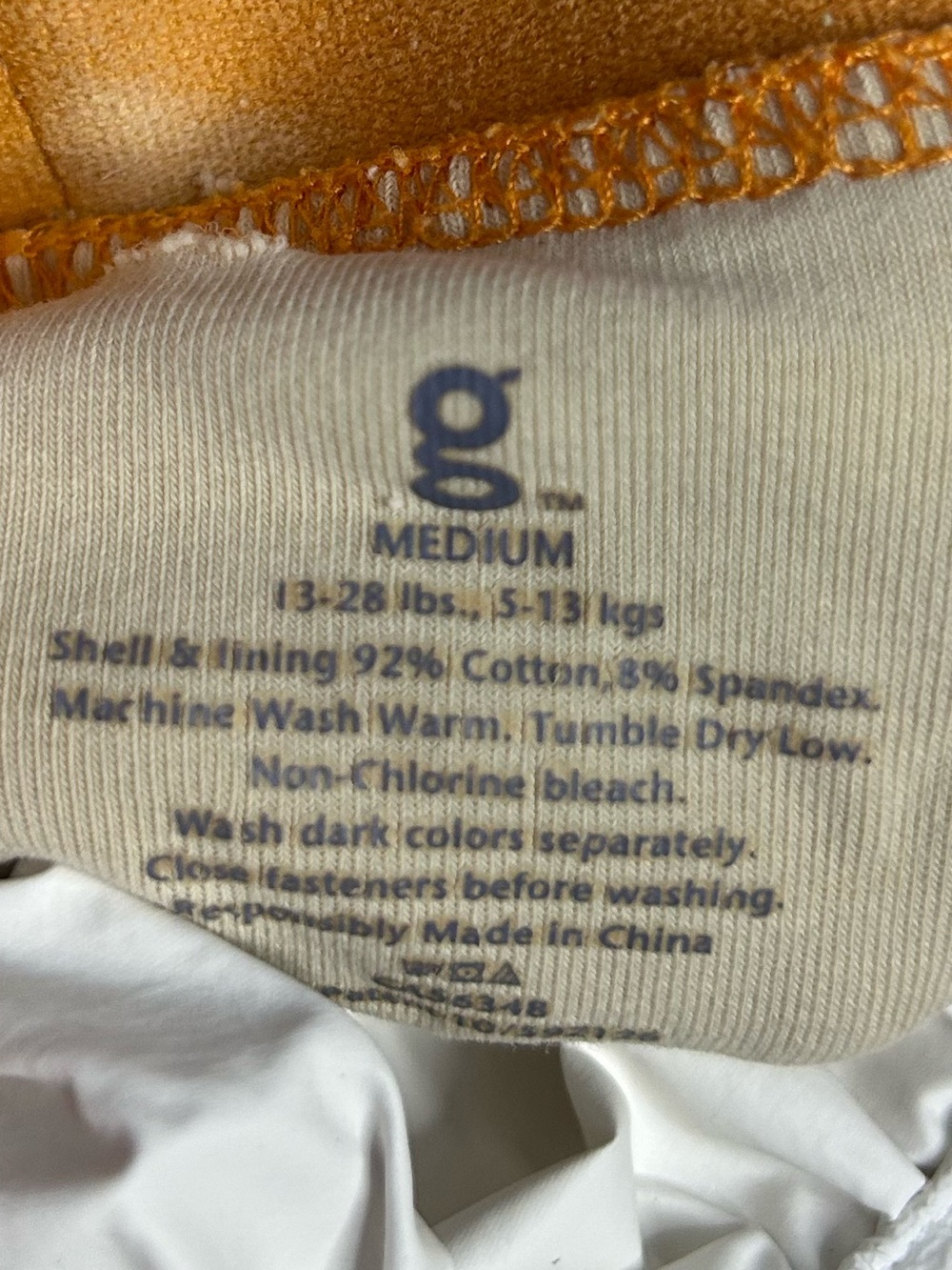 5 for $25🔥GDiapers Orange/ Nude Reusable Cloth Diaper‎ Medium (13-28 lbs.) - Picture 4 of 7